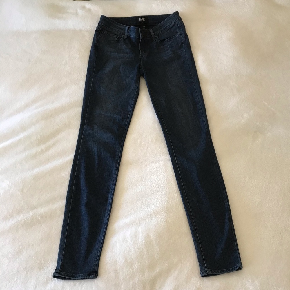 Paige Verdugo Soft Mid Rise Slim Jeans in Medium Dark Wash